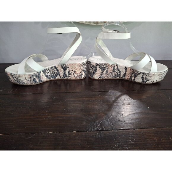 NWOB Matisse Sure Thing Snakeskin White Leather Platform Sandal/Sz. 9M - Picture 3 of 11
